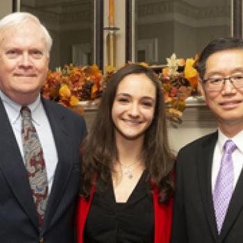 Danielle Arons with mentors Reid Compton (left) and Inyong Choi (right). Photo: Thai Q. Nguyen